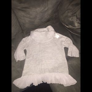 Boutique ruffle cowl neck sweater